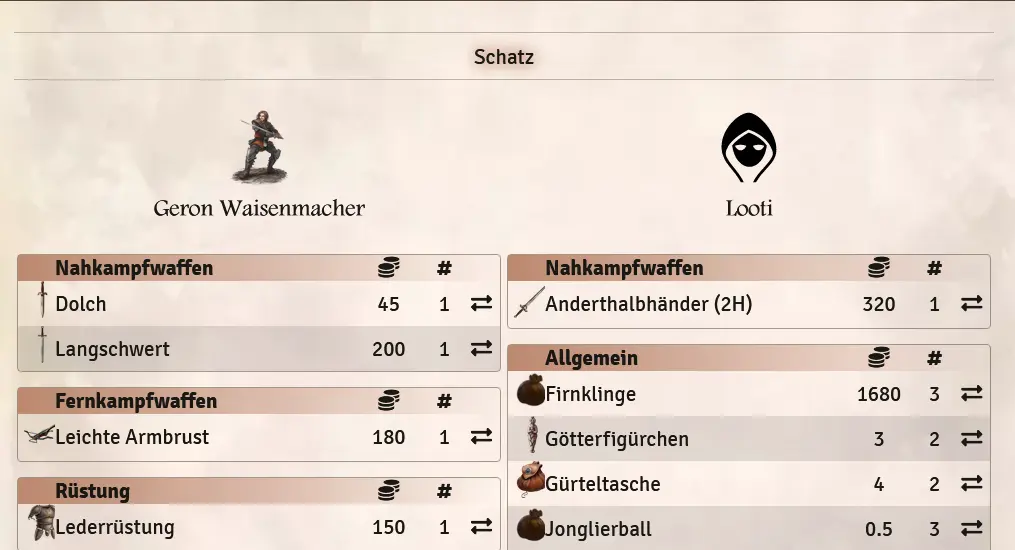 Händler Typ auswählen
